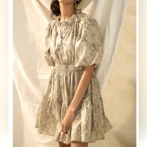 LetmeBe Anthropologie Boho, Party, Whimsical Khoi Fish Print Cotton Dress 12P